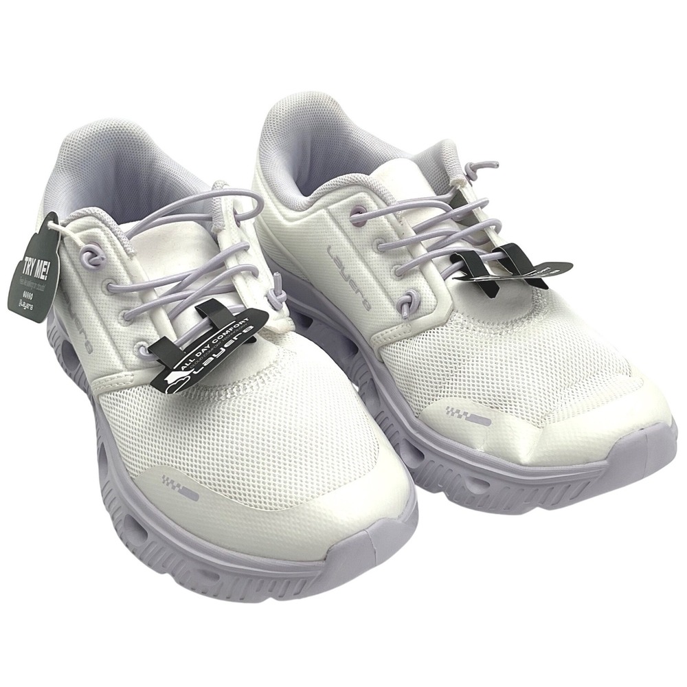 Layer 8 Womens Cloud Comfort Athletic Sneakers White Lavender Size 7.5‎